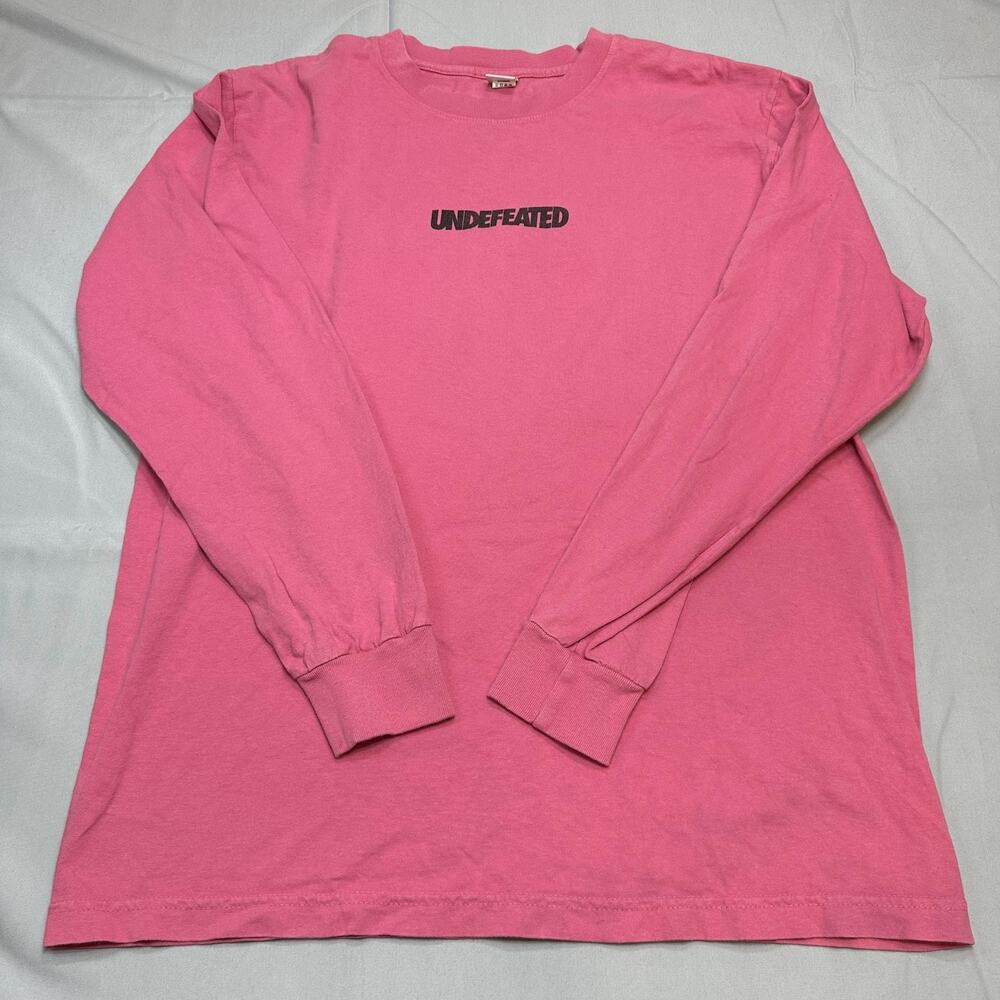 Vintage Undefeated Shirt Mens Medium Pink Made USA Retro Punk Streetwear Y2K